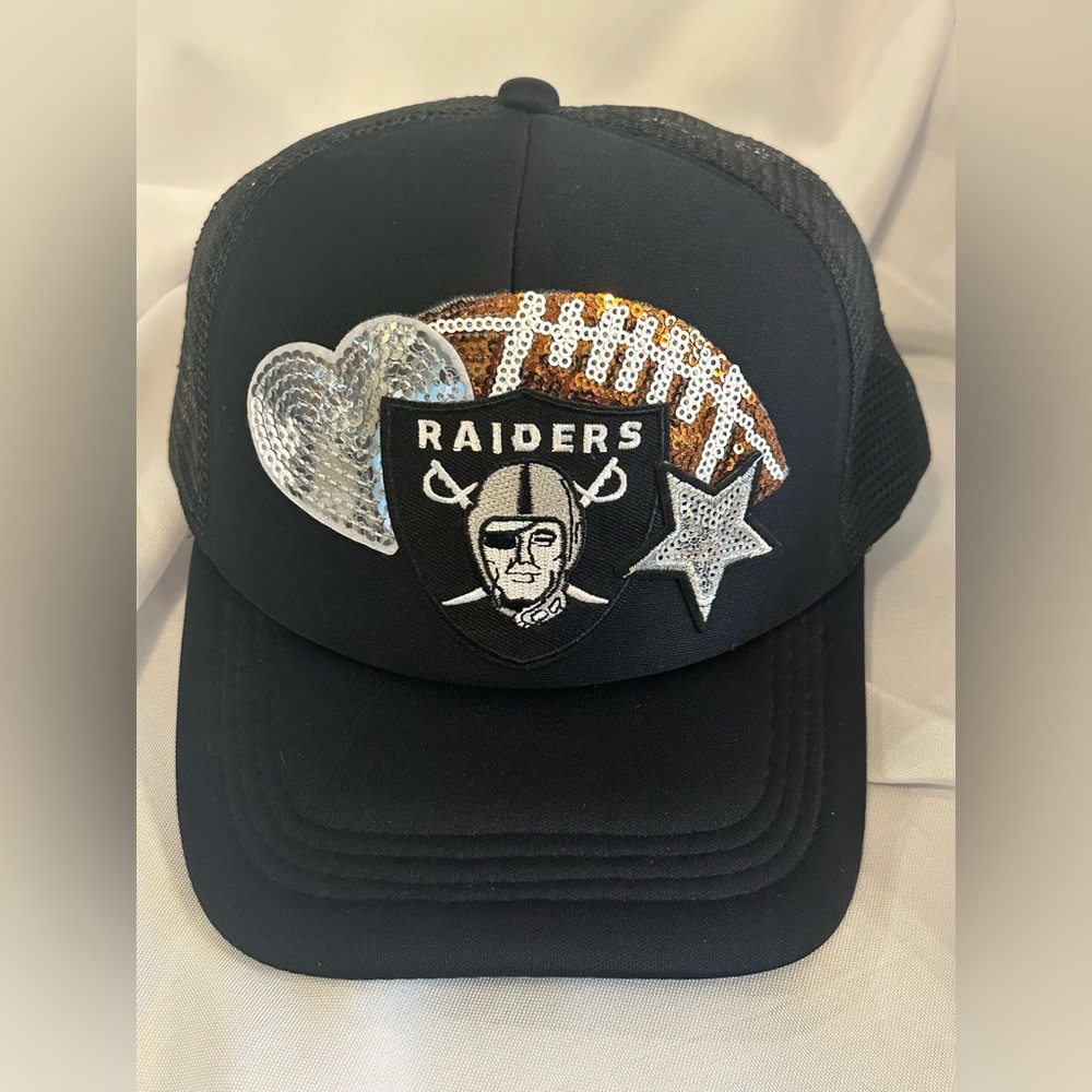 Women’s Black Raiders Football Trucker Hat